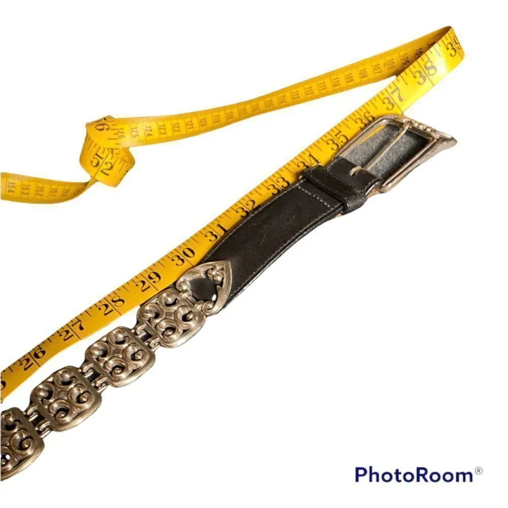Vintage Gap Metal Link & Leather Belt